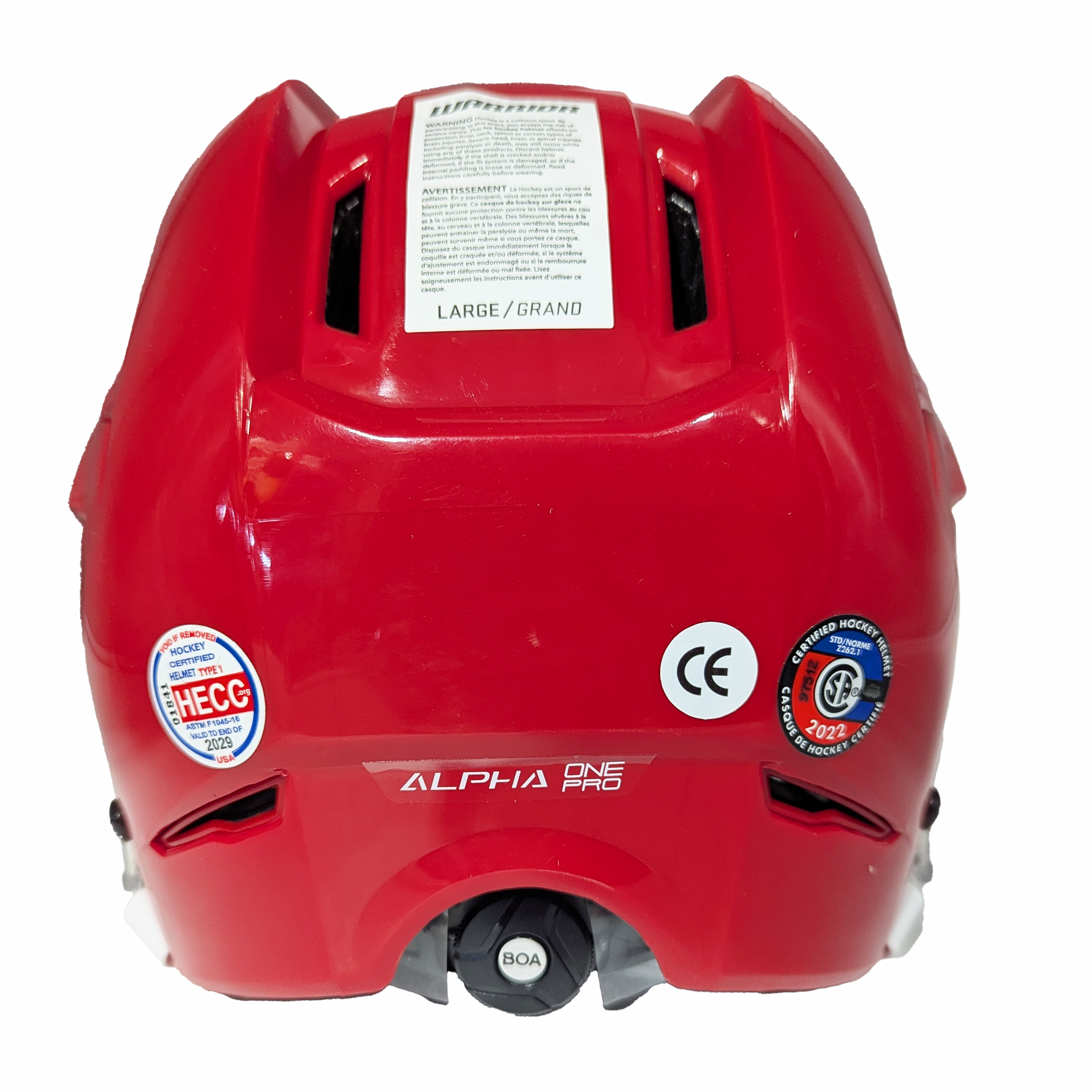 Casque de hockey Warrior Alpha One Pro (rouge)